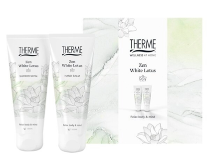 THERME SET ZEN WHITE LOTUS HANDBALMSHOWER SATIN